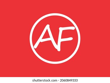 Unique shape of AF initial letter design