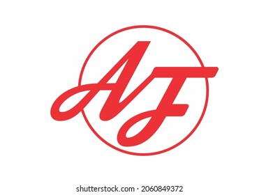 Forma única del diseño de la letra inicial de AF
