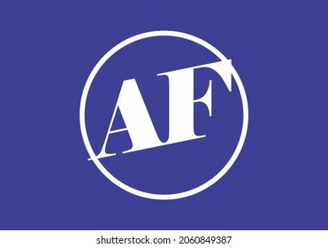 Unique shape of AF initial letter design
