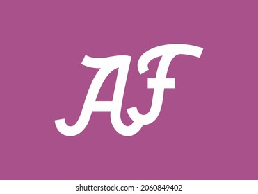 Unique shape of AF initial letter design