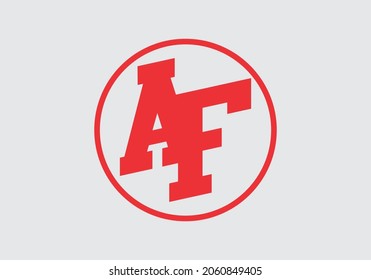 Unique shape of AF initial letter design