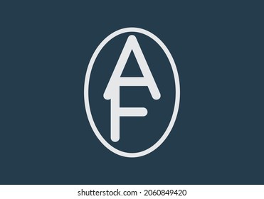 Unique shape of AF initial letter design
