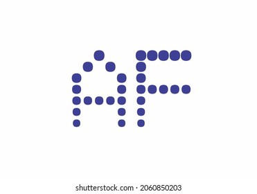 Unique shape of AF initial letter design