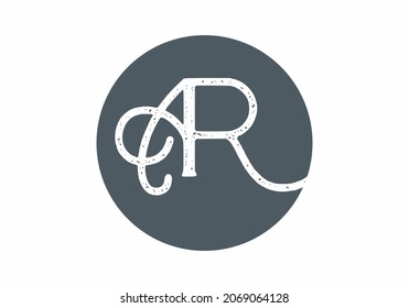 Unique shape of AR initial letter design