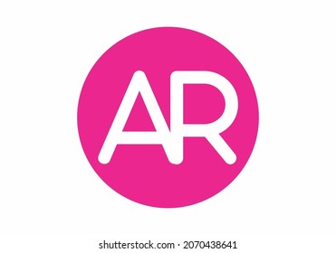 Unique shape of AR initial letter design