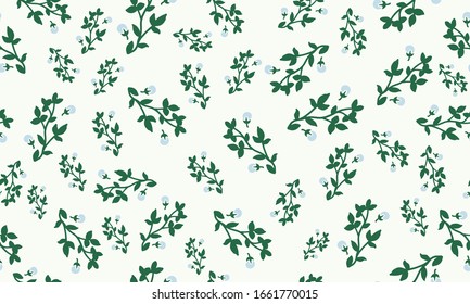 Einzigartige Form des botanischen Blattes, mit floralem Muster-Hintergrund.