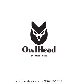 unique shape head owl face logo symbol icon vector graphic design illustration idea creative 