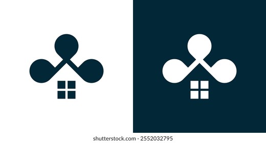 Unique shape house logo, simple house logo