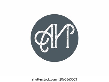 Unique shape of AN initial letter design