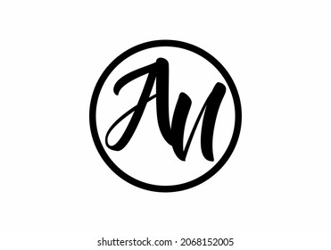 Unique shape of AN initial letter design