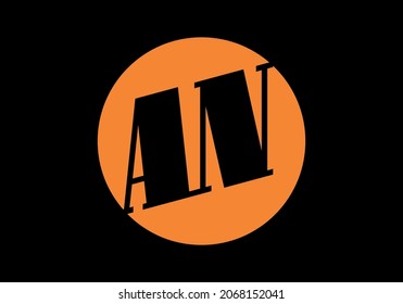 Unique shape of AN initial letter design