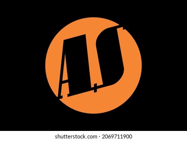 Unique shape of AS initial letter design