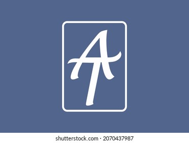 Unique shape of AT initial letter design