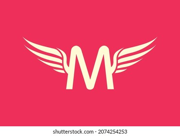 Unique shape of AM initial letter with wings design