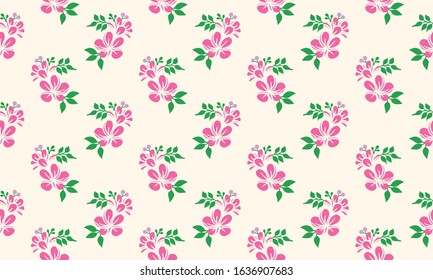 Unique shape of leaf and floral for spring, with leaf and flower pattern background.
