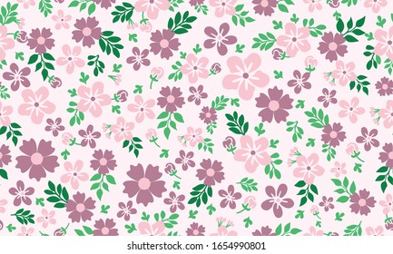 Unique shape of leaf and floral for spring, with leaf and floral pattern background design.