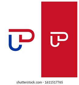 Unique shape lettering UD logo icon