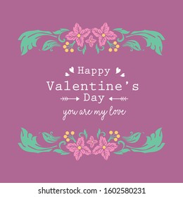 Unique Shape pattern of leaf and floral, for happy valentine elegant invitation card wallpaper design. Vector