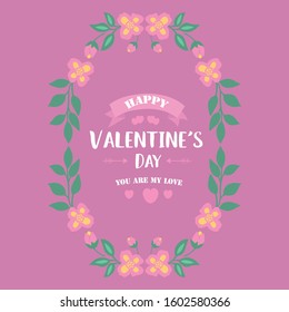 Unique Shape pattern of leaf and floral, for happy valentine elegant greeting card design. Vector