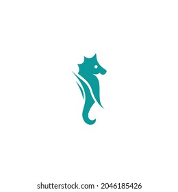 Unique shaped seahorse logo design