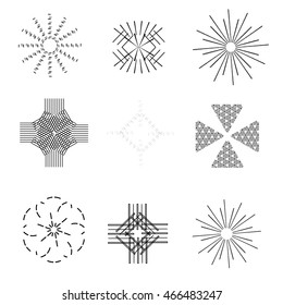Unique  shapes for logo design. Grunge hipster design elements for logotypes, apparel, branding design. Vector art - isolated and easy to use.