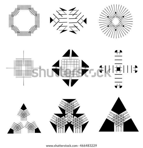 Download Unique Shapes Logo Design Grunge Hipster Stock Vector ...