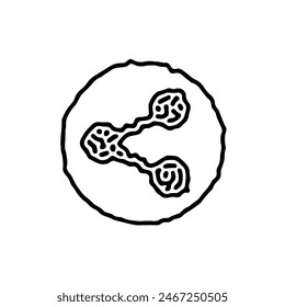 Símbolo único del icono de Compartir Patrón de estilo Abstractas Intercambio Transferencia de información Compartir redes sociales