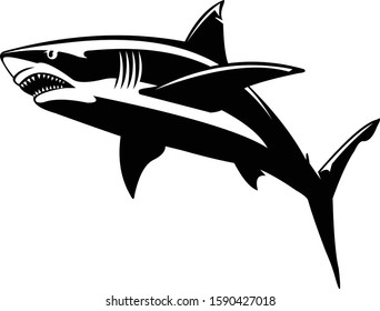 Unique, Sharp & Simple Shark Logo Template. Great for Fishing & Recreational logo. 