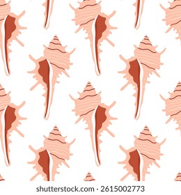 Unique shell pattern design in warm colors for fabric or wallpaper decoration use