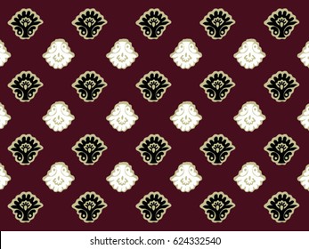 Unique shell shape seamless pattern design on maroon background.  Use it for backgrounds, greeting cards, decorative items, wallpaper, etc. 
Dimensions 2050px x 1500px