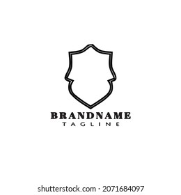 unique shield cartoon logo icon design template black modern isolated vector flat