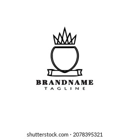 unique shield cartoon logo icon design template black modern flat vector illustration