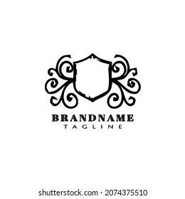unique shield cute logo icon design template black modern isolated vector illustration