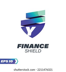 Unique shield graphic vector illustration with letter Y, Perfect for finance logo