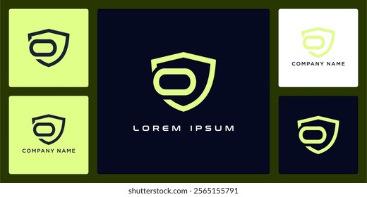 Unique shield with letters O logo design and icon