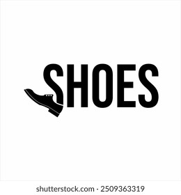 Diseño único del logotipo del texto del zapato con el símbolo del zapato de los hombres en la letra S.
