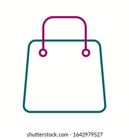 Icono de línea del vector de bolsa de compra único