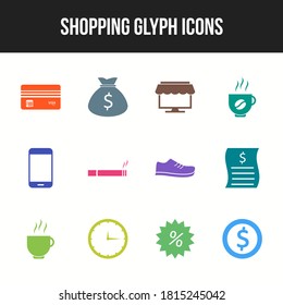 Unique Shopping Glyph icon set
