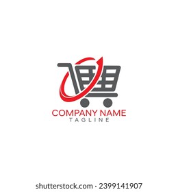 Unique Shopping And Retail Logo Template, O letter and Trolly combine logo design.