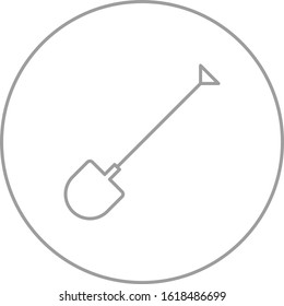 Unique Shovel Vector Line Icon