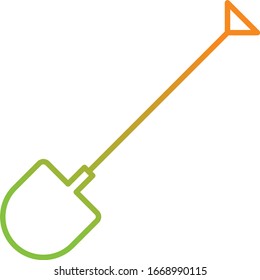 Unique Shovel Vector Line Icon