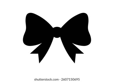 Unique Silhouette Bow Knot Vector Design, decoration bow tie ribbon, bow black silhouette ribbon knot, black bow icons and symbols, black silhouette wedding ribbon
