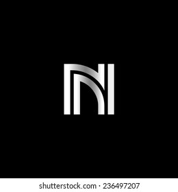 Unique silver letter N
