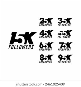 Unique and simple 15K to 95K logo set design.