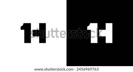 Unique and simple 1H logo design