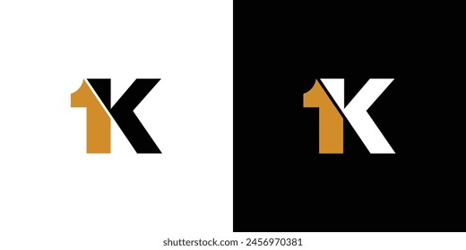 Diseño único y sencillo del logotipo de 1K