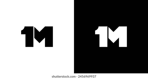 Einzigartiges und einfaches 1M-Logo-Design