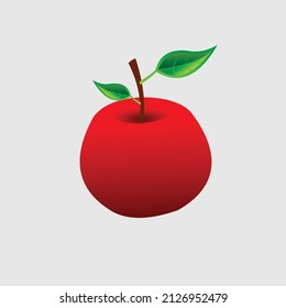 unique simple 3d red apple