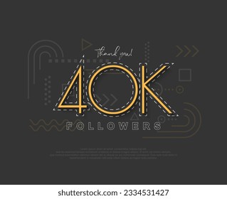 Únicos seguidores de 40 mil con números y líneas delgadas.