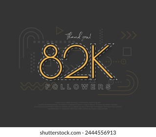 Unique simple 82k followers with numbers and thin lines.